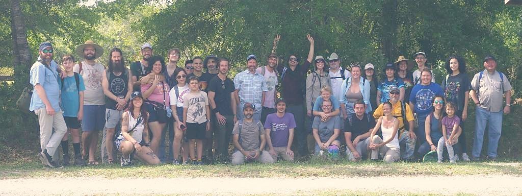 Members of the Florida Mycological Society gathered for a group foray in the Florida woods
