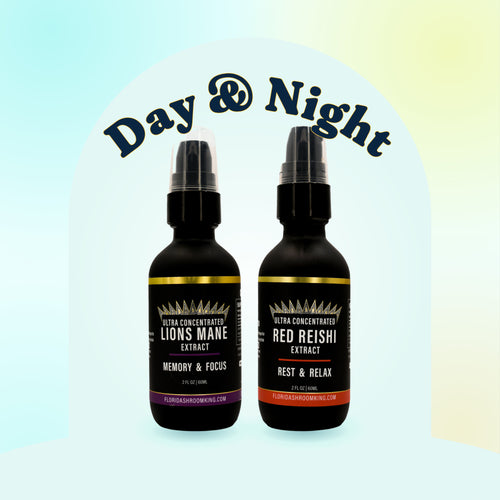 Day & Night Shroom Stack by Florida Shroom King, every bottle in the set together