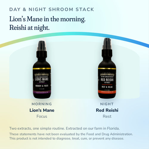 Day & Night Shroom Stack, which extract to take and when