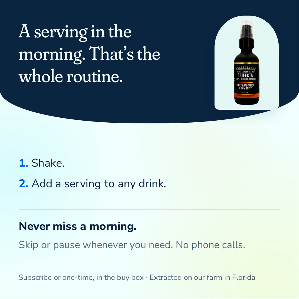 How to take Trifecta extract, shake then hold a serving under your tongue or stir into water