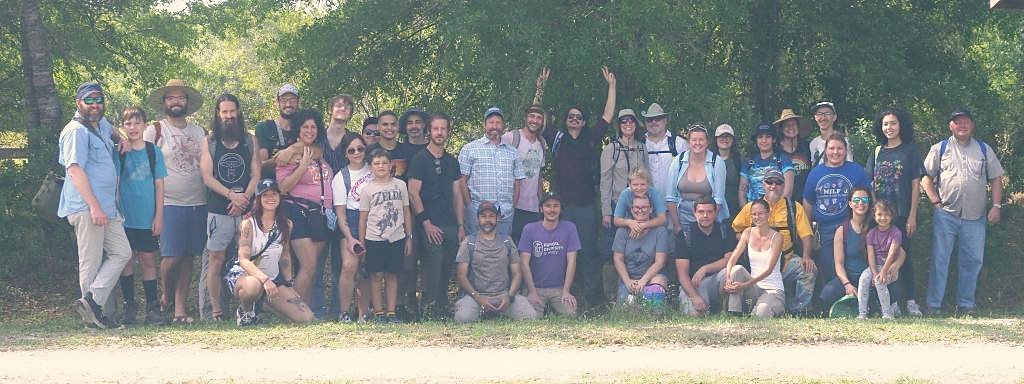 Members of the Florida Mycological Society gathered for a group foray in the Florida woods